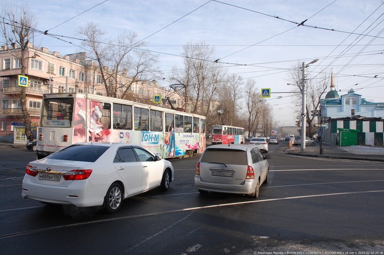 Трамвай № 160 на улице Тимирязева