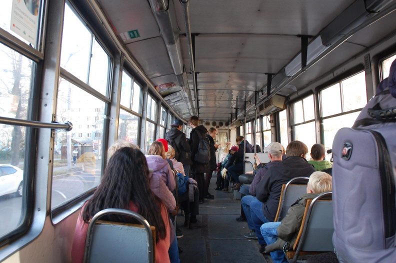 В трамвае