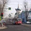 Трамвай № 206 на фоне храма