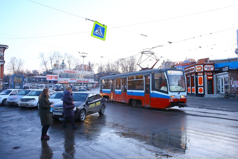 Трамвай № 245 на железнодорожном вокзале