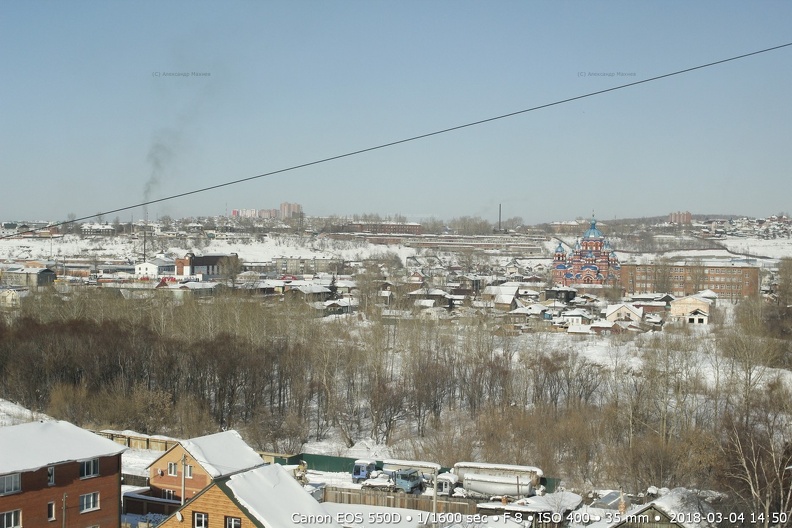 Вид Иркутска от СИЗО до Казанской церкви начало весны